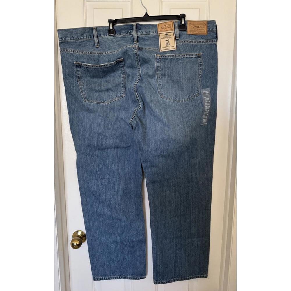 Polo Ralph Lauren Men’s 46BIG X 30L Hampton Relaxed Straight Stretch Blue Jeans - Picture 6 of 10